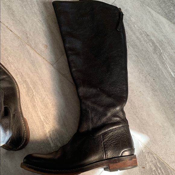 Franco Sarto Black Leather Meyer Riding Boots - Picture 4 of 11